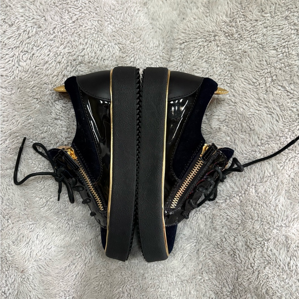 Giuseppe Zanotti Black Sneakers with Gold Details - Picture 5 of 14